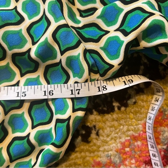 ZARA GEOMETRIC PRINT BLAZER DRESS BLUE/green size S - Picture 7 of 10